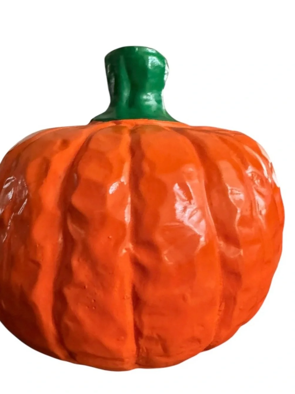 Vintage Ceramic #Pumpkin Light Up  #Halloween Decor 6x6 W/ Box 1980s 90s